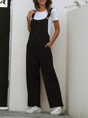 Solid Sleeveless Jumpsuit Wide Leg Cami Jumpsuit Women's Clothing
