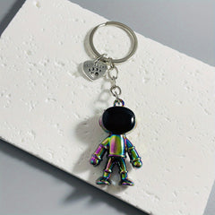 Y2K Astronaut Keyring Holographic Spaceman Robot Key Ring