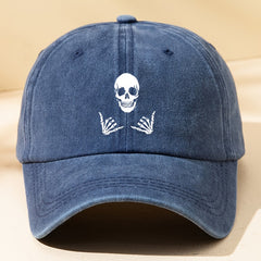 Skull Gestures Baseball Cap Sun Hat for Outdoor Fishing Hiking