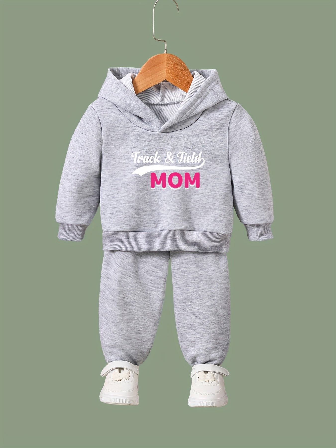 2pcs Mom Print Outfits Girls Hoodies Jogger Pants Set For Girls
