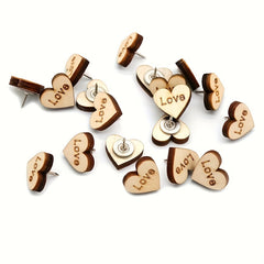 20pcs Boxed Cork Message Pins Wooden Love Push Pins Racer Pins