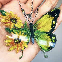 Sunflower Flower Ornament Yellow Butterfly Door Hanging Decoration