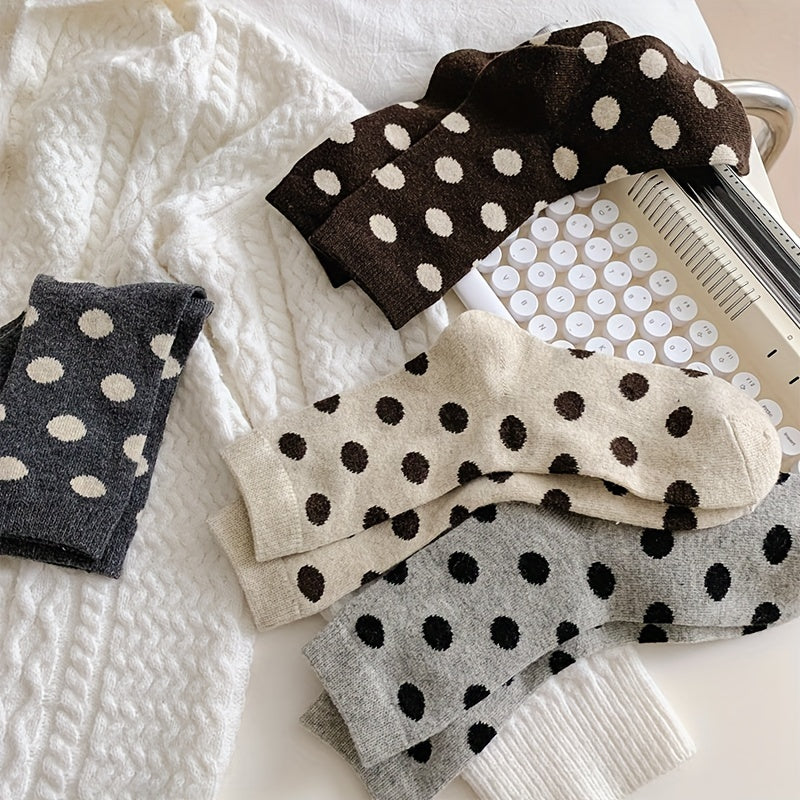 Men's Polka Dot Crew Socks Breathable Comfy Unisex Outdoor All Seasons