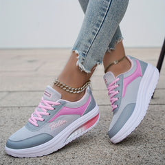 Women's Mesh Heightening Running Shoes Autumn Travel Sneakers