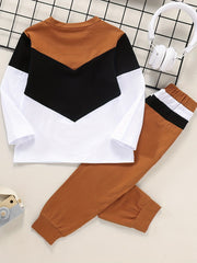 Boys Block Long Sleeve Shirt And Jogger Pant Set