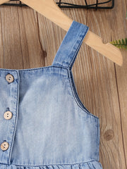 Toddler Baby Girl Cotton Dress Sleeveless Ruffle Suspender Dresses