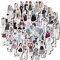 50 Waterproof Cartoon Stickers for Notebooks and Water Bottles