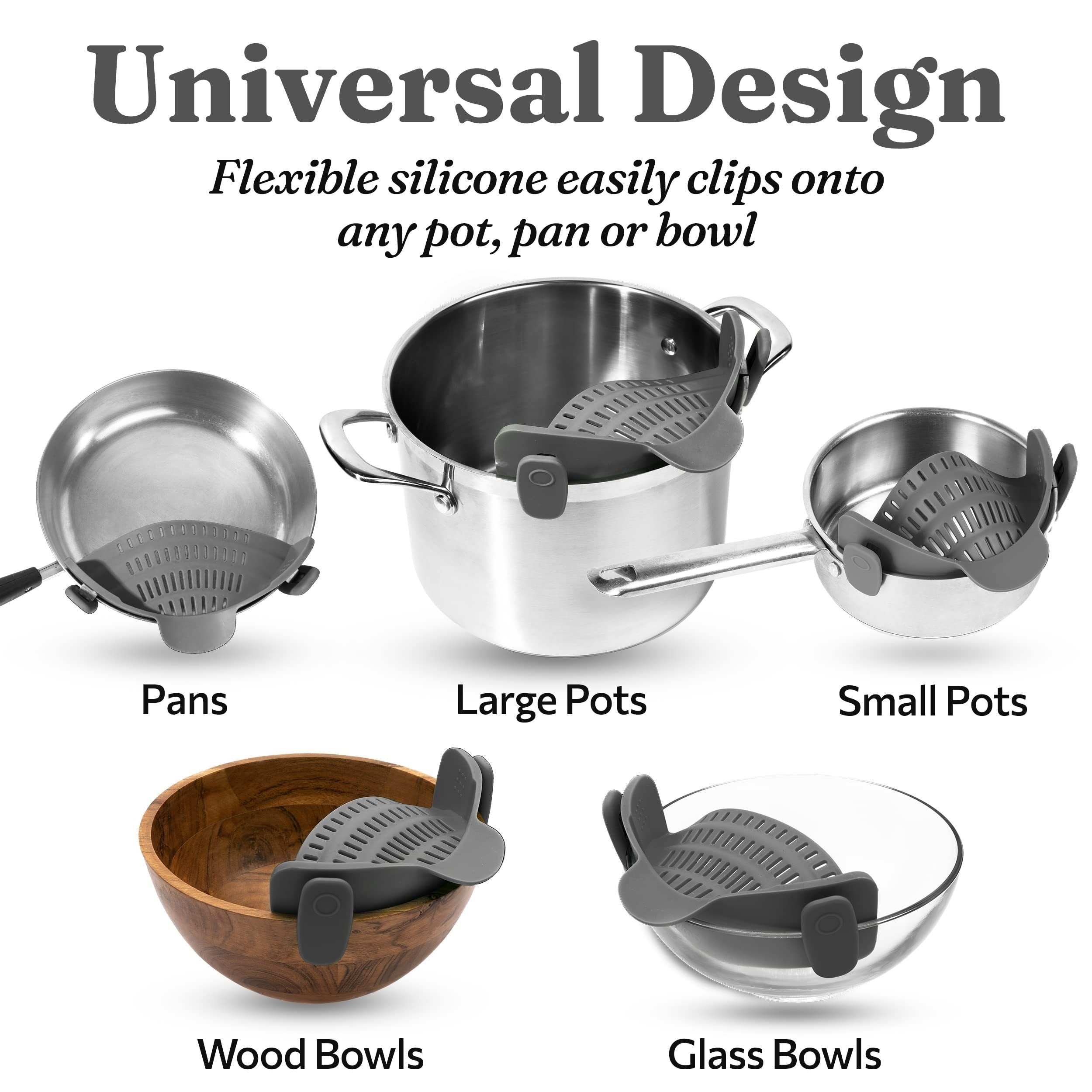Silicone Pot Strainer Kitchen Hand Held Drainer