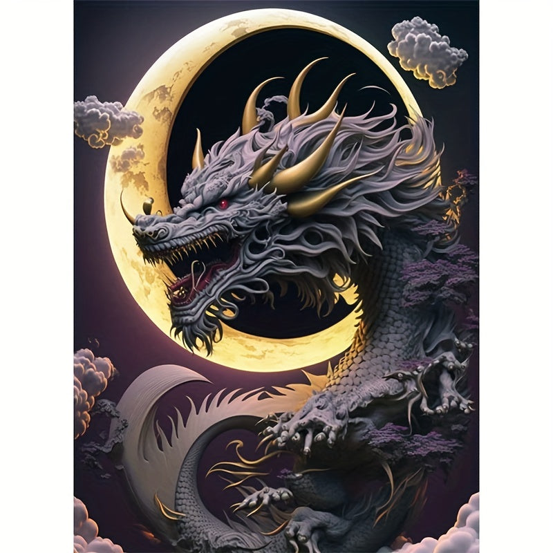 Moon Dragon 5D Diamond Painting Art Kit DIY Frameless