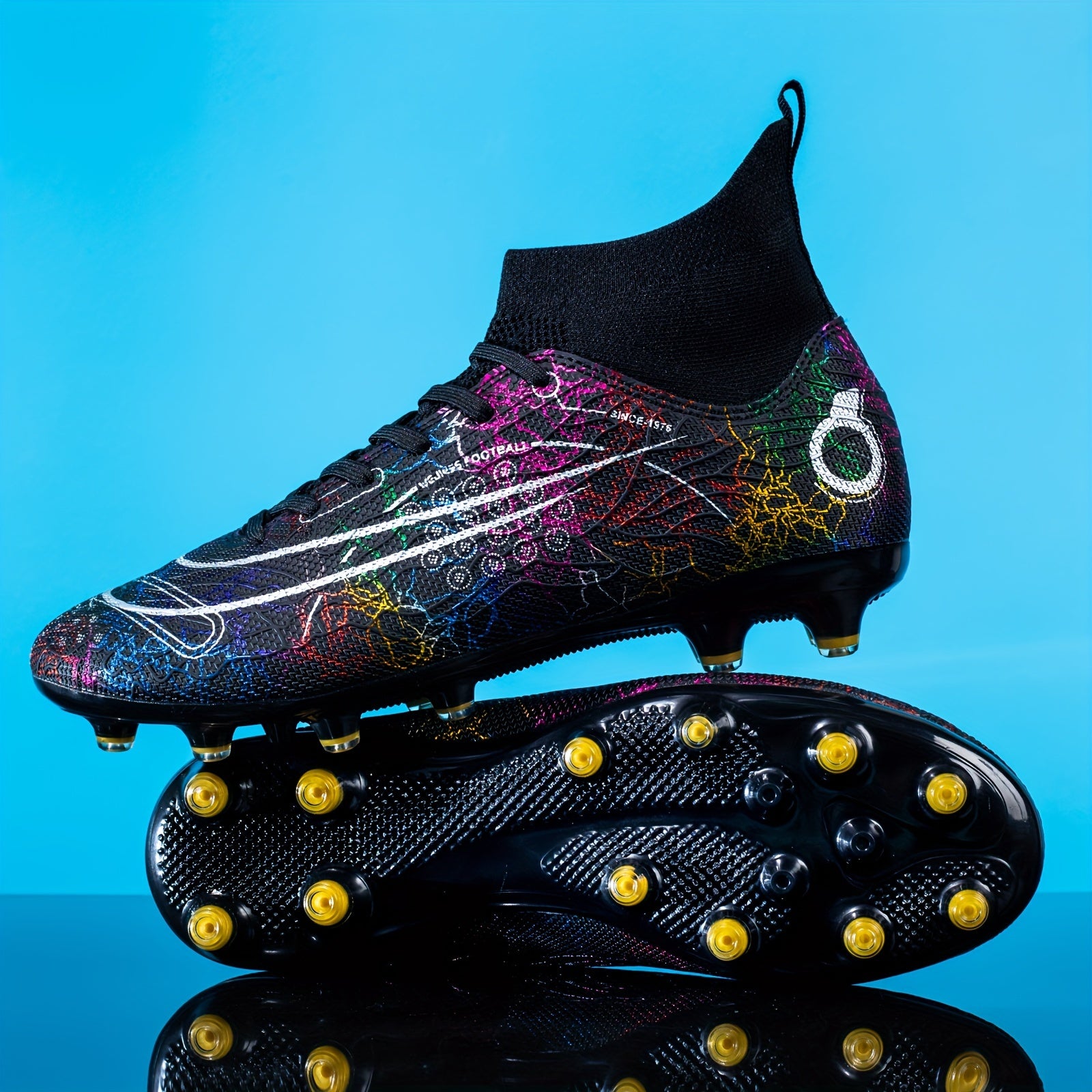 Boy's High Top Non Slip AG Football Cleat Outdoor Soccer Shoes