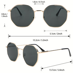 3pcs Metal Round Frame Sunglasses UV 400 Protection