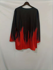 Graphic Print Long Sleeve Open Front Cardigan with Pockets
