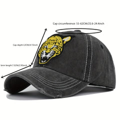 Vintage Cotton Baseball Cap With Tiger Pattern For Men Sun Hat