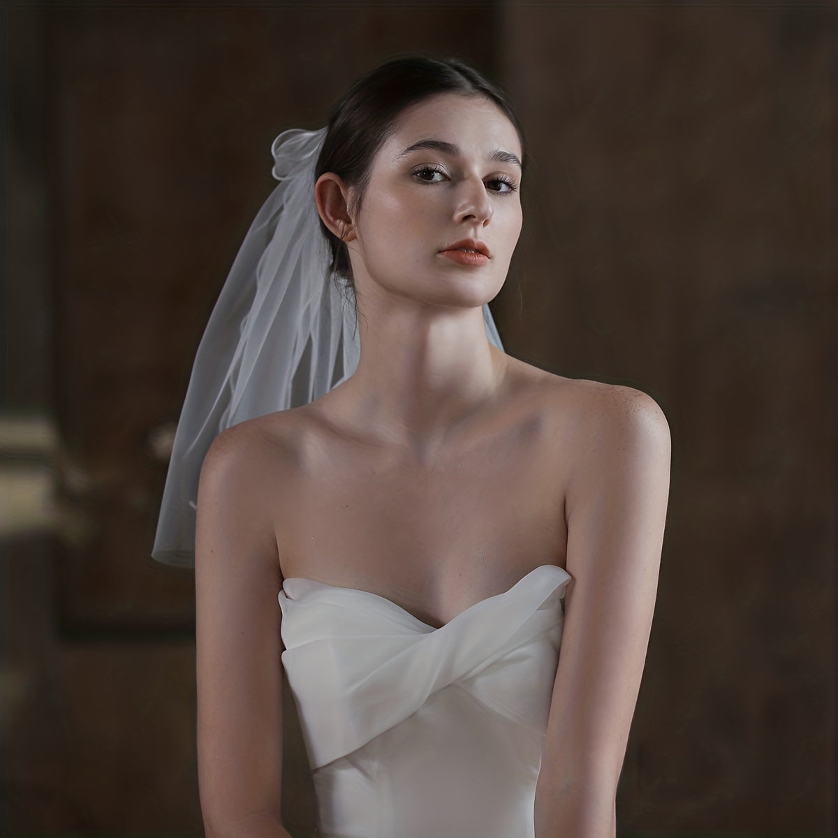 Bowknot Head Veil With Comb Bridal Wedding Head Veil Hair Accessories