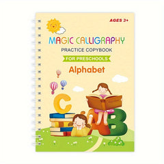 4pcs Reusable Magic Practice Copy Book