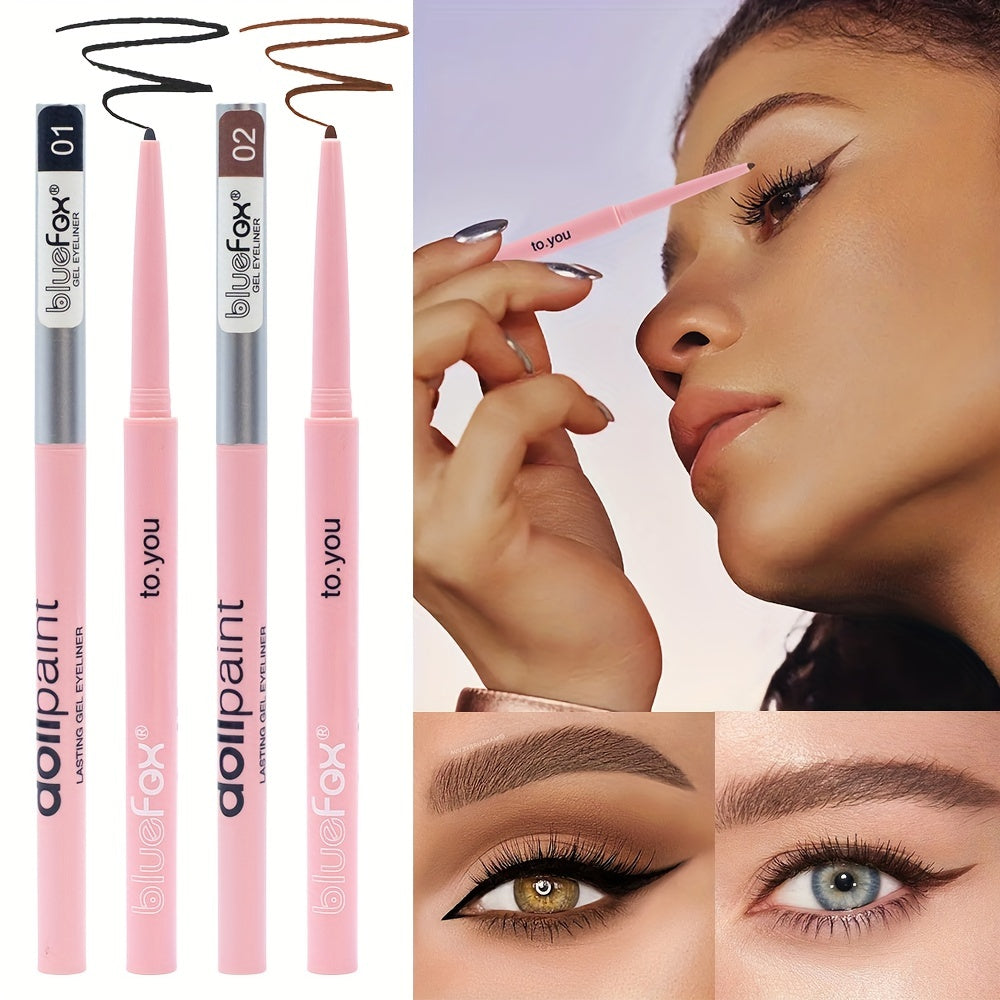 Waterproof Gel Eyeliner Pen Brown Long Lasting Makeup