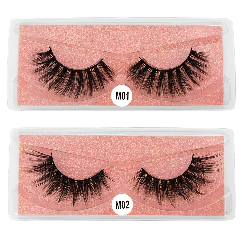 20 Pairs Fluffy 3D Mink Lashes False Eyelashes with Storage Box