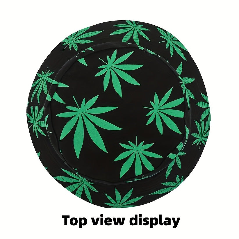 Maple Leaf Pattern Sunshade Bucket Hat for Men Women