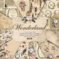 24pcs Wonderland Pattern Scrapbook Paper Pad for DIY Crafts