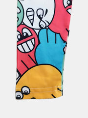 Girls Cartoon Print Leggings Comfortable Casual Pants For Kids Summer