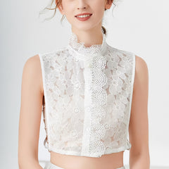 Lace Embroidery False Collar Detachable Half Collar for Women's Suits