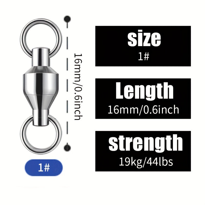 30pcs 1 10 Ball Bearing Swivels Stainless Steel Fishing Connector