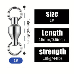 30pcs 1 10 Ball Bearing Swivels Stainless Steel Fishing Connector