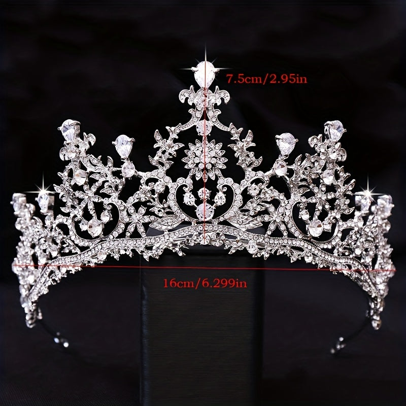 Rhinestone Crystal Crown Queen Tiara Headband Wedding Bridal Hair Accessories
