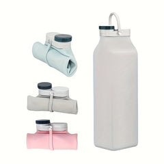 1pc Milk Box Shaped Folding Silicone Water Bottle Portable Collapsible Water Cup