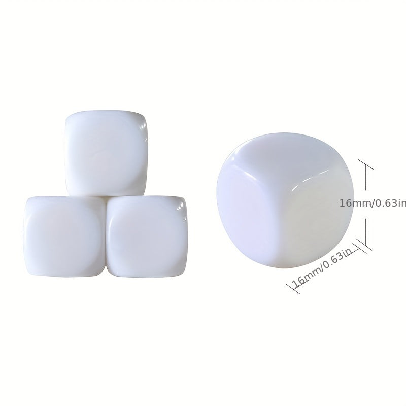 10pcs Blank Dice Set for Board Games DIY, Acrylic Teaching Plastic Cubes