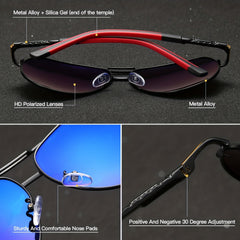 RoyalHot Metal Polarized Clam Mirror Sunglasses