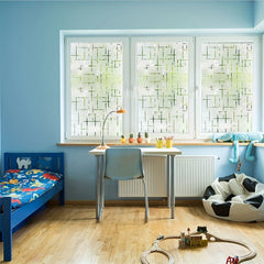 Non Adhesive Frosting Privacy Film for Glass Windows Cross Pattern