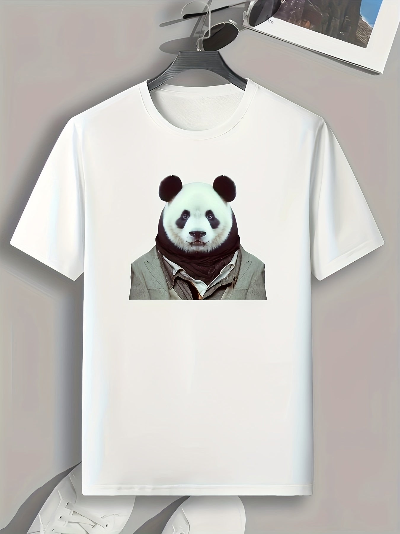 Panda Print Men's Graphic T shirt Casual Comfy Tees For Summer