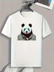 Panda Print Men's Graphic T shirt Casual Comfy Tees For Summer