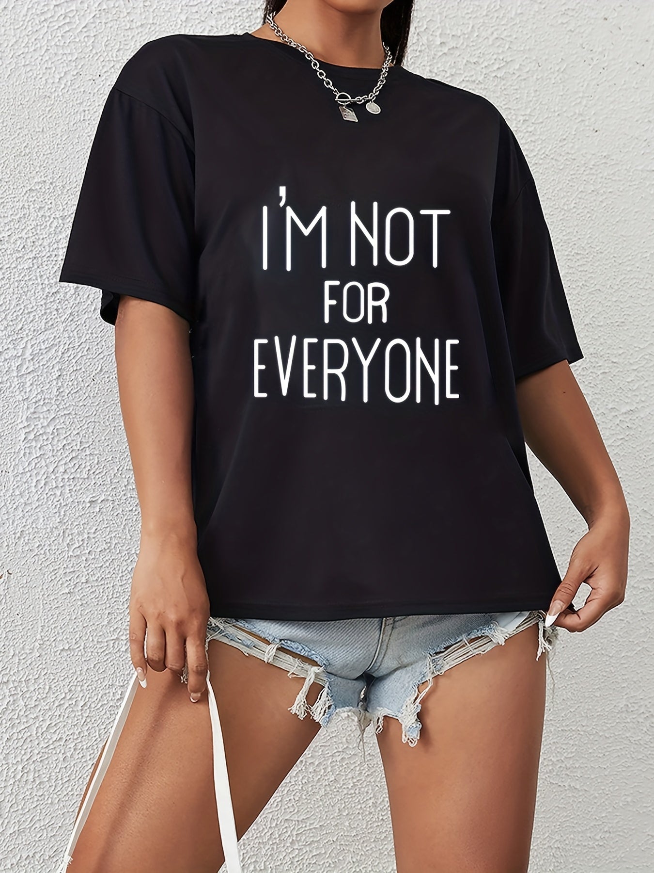 Stylish Letter Print Crew Neck Sports T Shirt for Women
