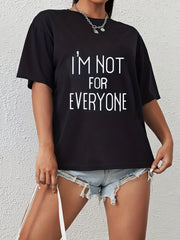 Stylish Letter Print Crew Neck Sports T Shirt for Women