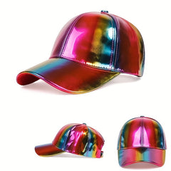 Colorful PU Hip Hop Men's Baseball Cap