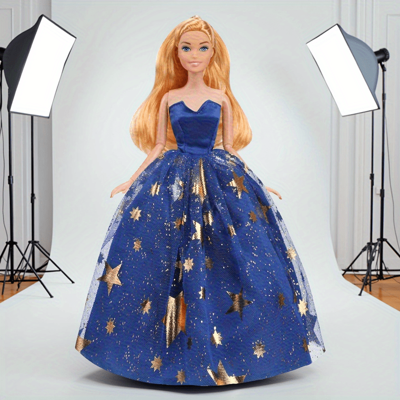 YADIYADI Princess Ball Gown for 11 8 Inch Dolls Royal with Golden Stars
