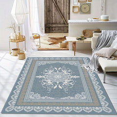 Vintage Persian Area Rug Crystal Velvet Non-slip Soft Polyester Mat