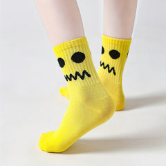 5 Pairs Kids Funny Crew Socks Breathable Comfortable Mid Calf
