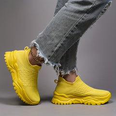 Soft Thick Bottom Mesh Breathable Woven Shoes