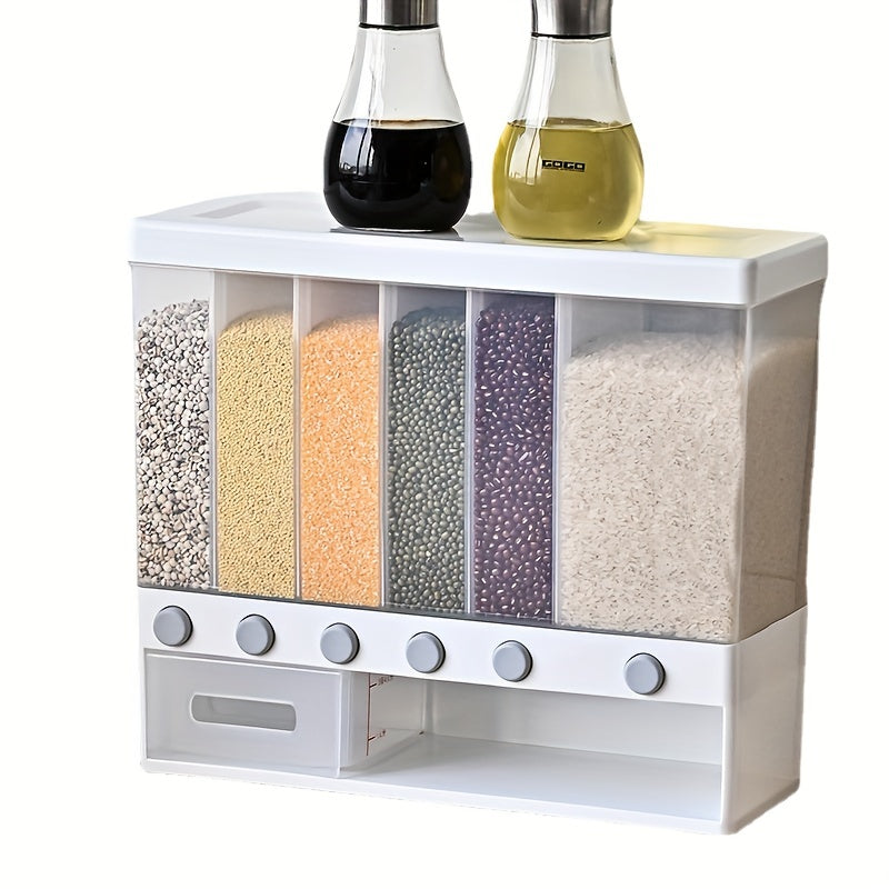 Wall Mounted Rice Storage Box Large Capacity Food Dispenser