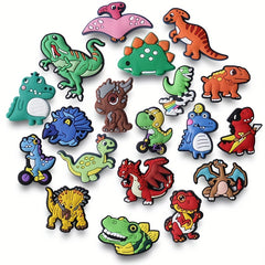 23pcs Dinosaur Shoes Charm PVC Cartoon Shoes Charms DIY Accessories