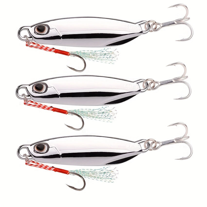 Electroplated Metal Spoon Fishing Lures 7g-40g with Hooks