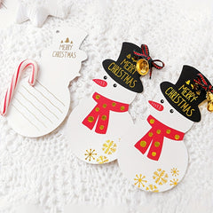 10pcs Bronzing Christmas Greeting Card Small Pendant Decoration