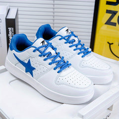 Men's Star Print Rope Lace-up Skate Shoes Casual Outdoor Sneakers