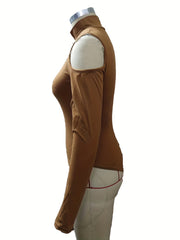 Cold Shoulder Bodysuit Long Sleeve Women's Clothing