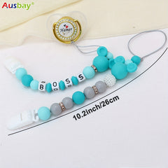 2pcs Personalized Pacifier Clips Custom Dummy Chain Gift