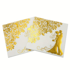 20pcs Bridal Wedding Bronzing Printing Disposable Napkin 33 02cmx33 02cm