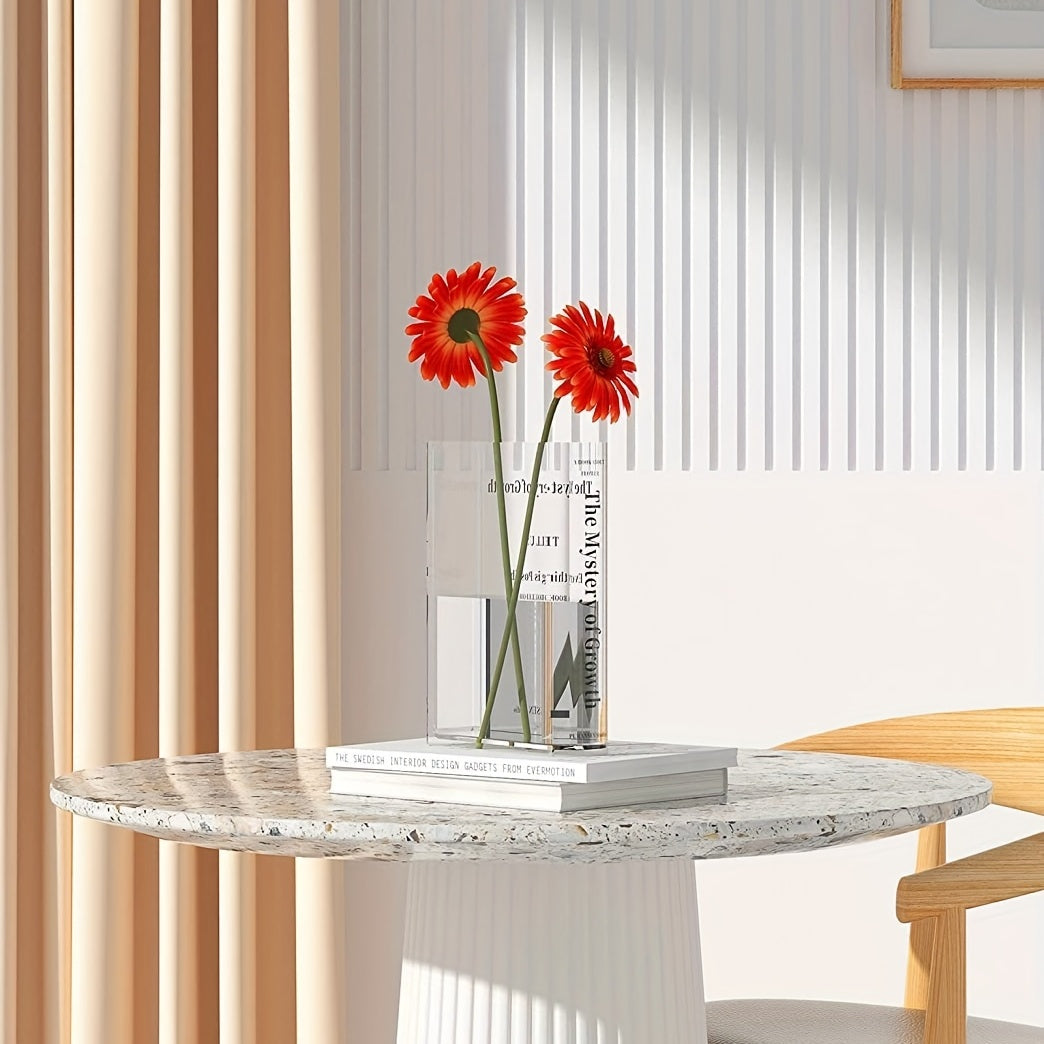 Acrylic Book Vase for Flowers - Artistic and Cultural Decor
